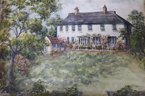 Folio unframed works including Leon Hamonet watercolours
